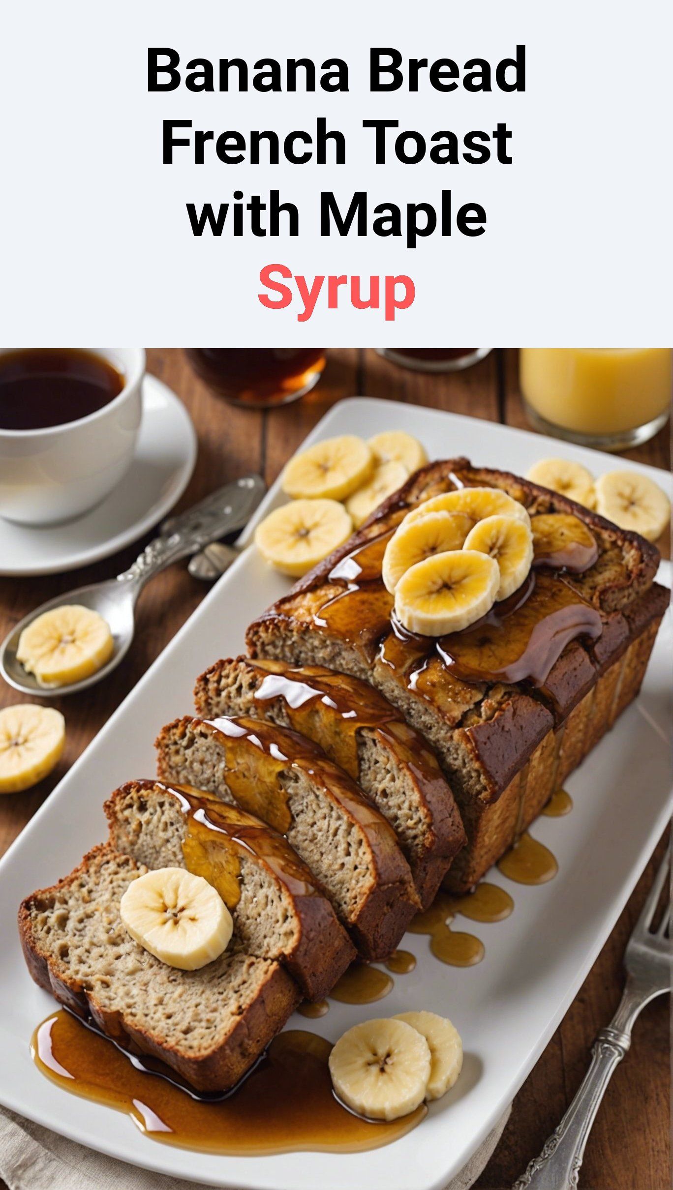 Banana Bread French Toast with Maple Syrup
