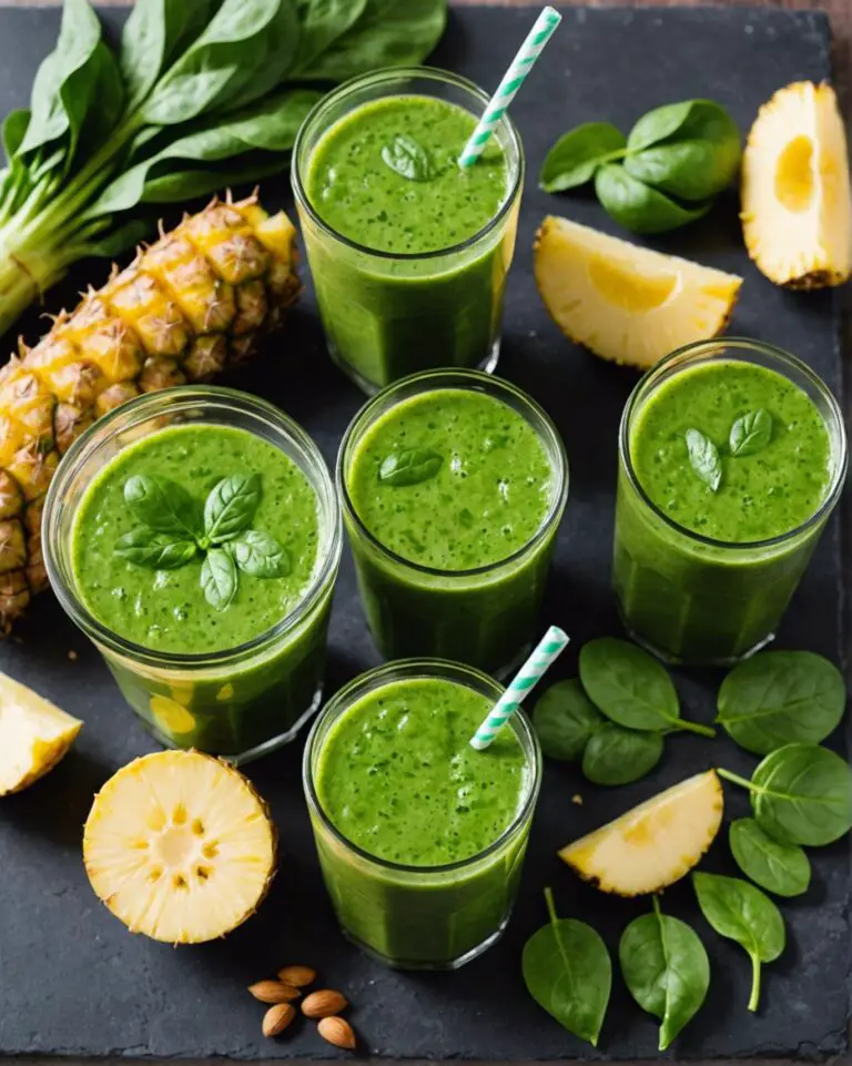 Green Smoothie with Spinach, Pineapple, and Ginger