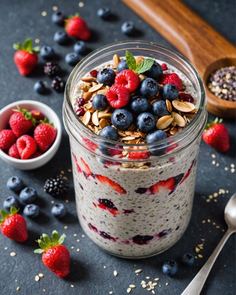 Overnight Oats with Berries and Chia Pudding