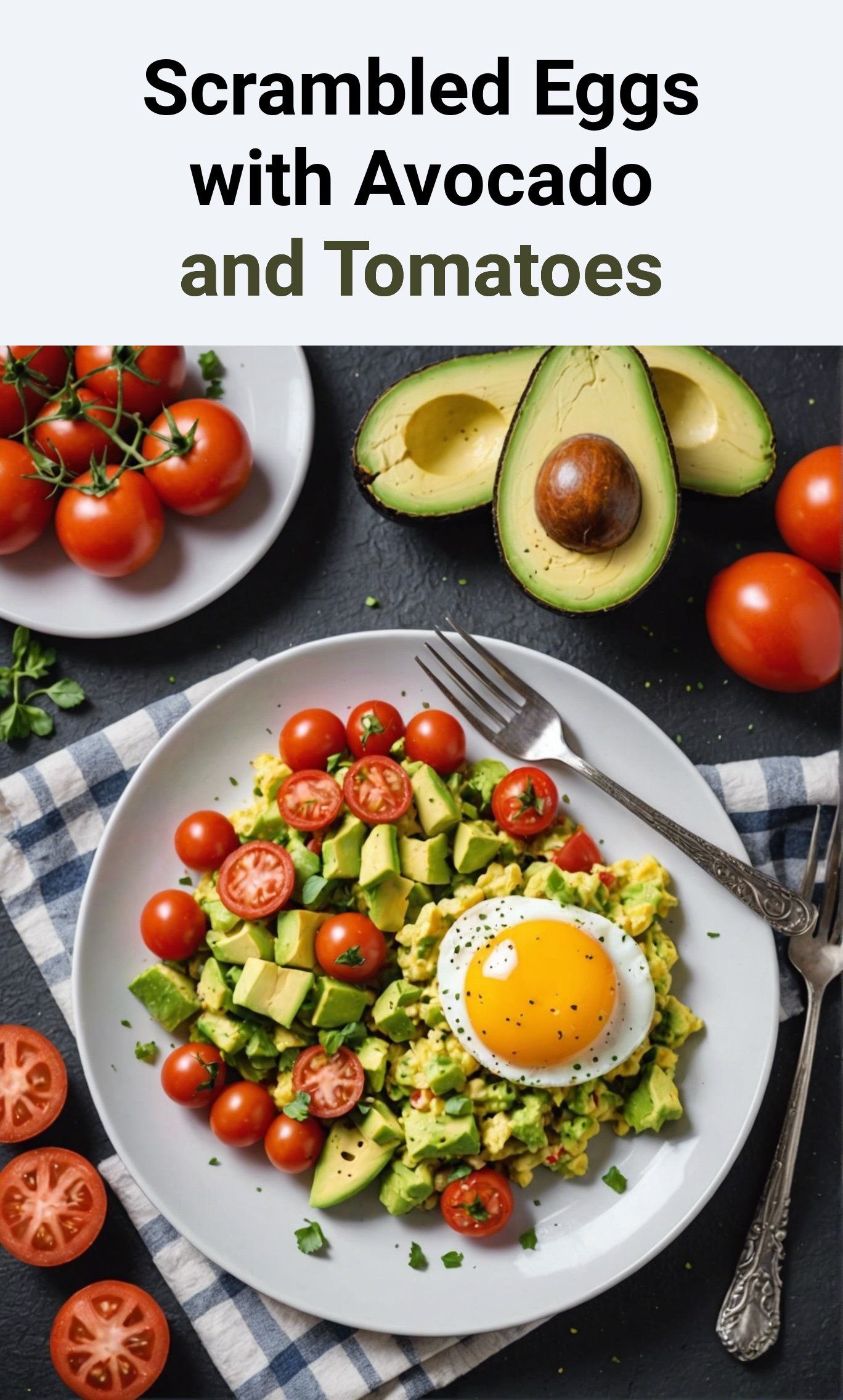 Scrambled Eggs with Avocado and Tomatoes