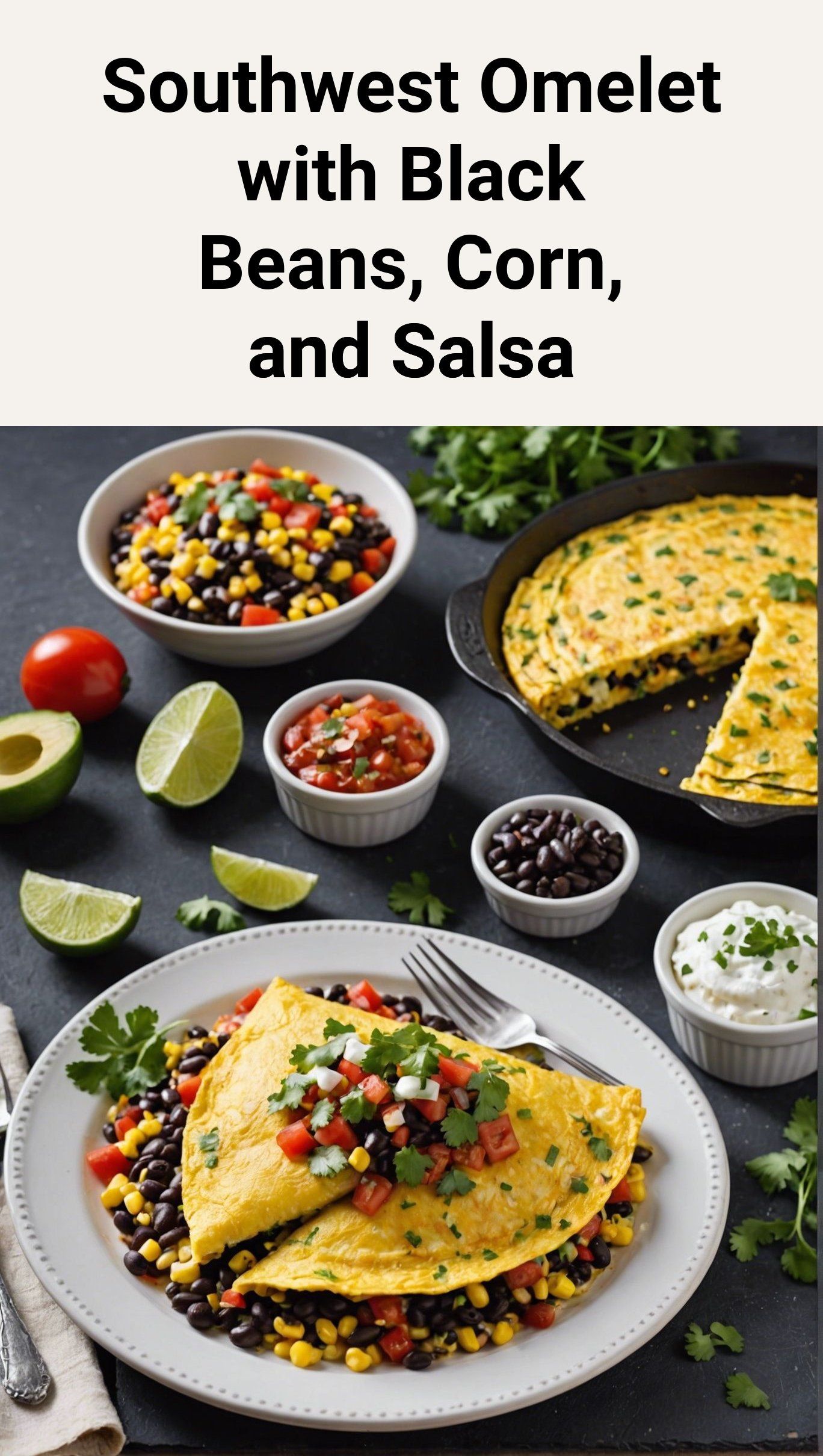 Southwest Omelet with Black Beans, Corn, and Salsa