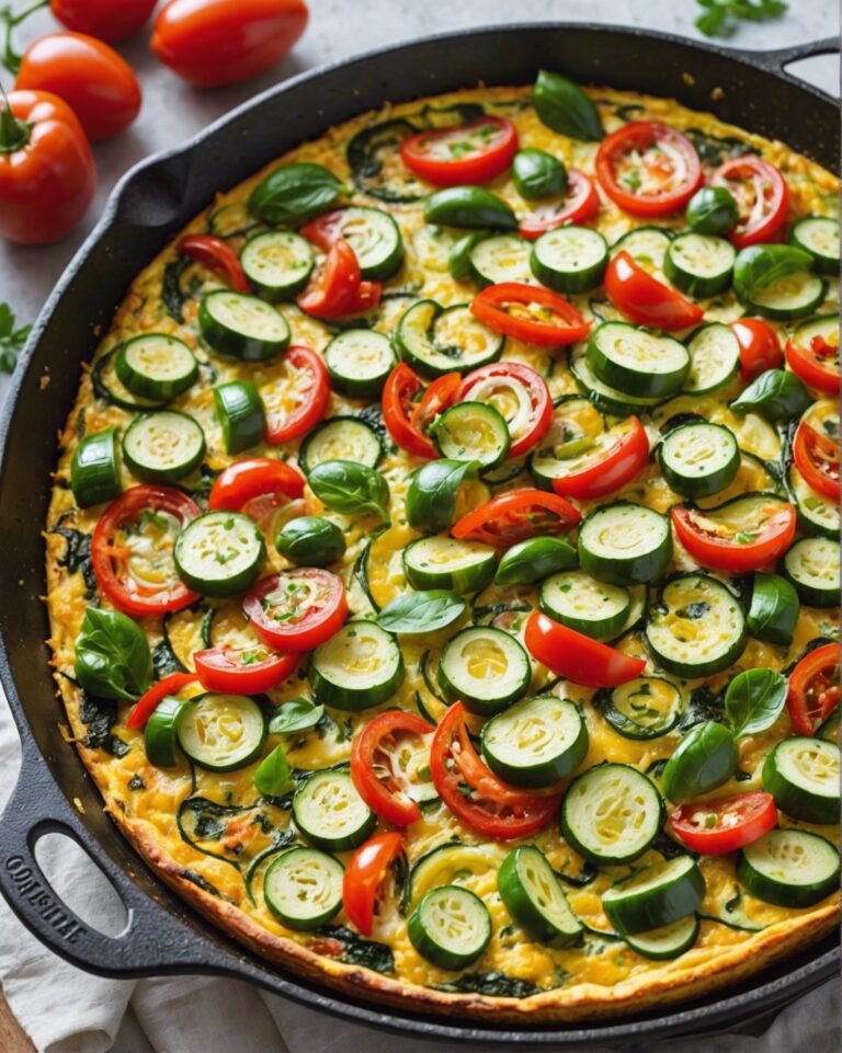 Veggie Frittata with Zucchini, Peppers, and Onions
