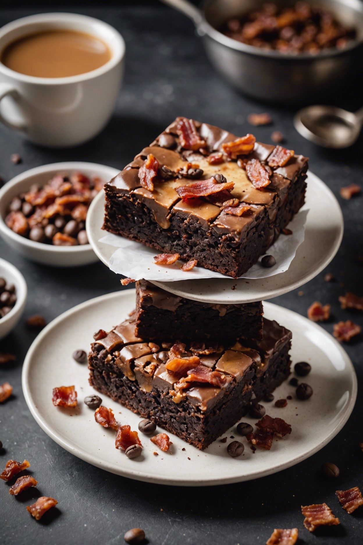 Bacon Brownies With Crispy Bacon