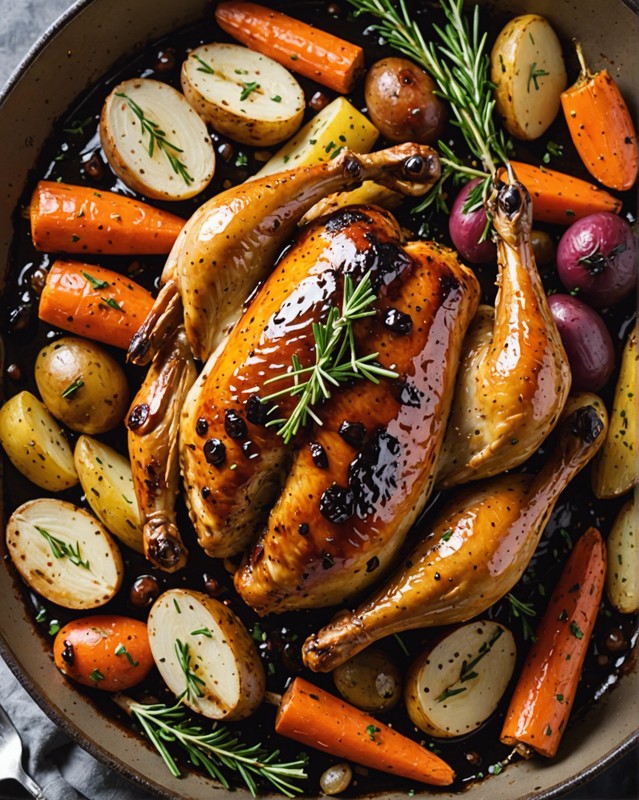 Balsamic Roasted Chicken with Carrots and Potatoes