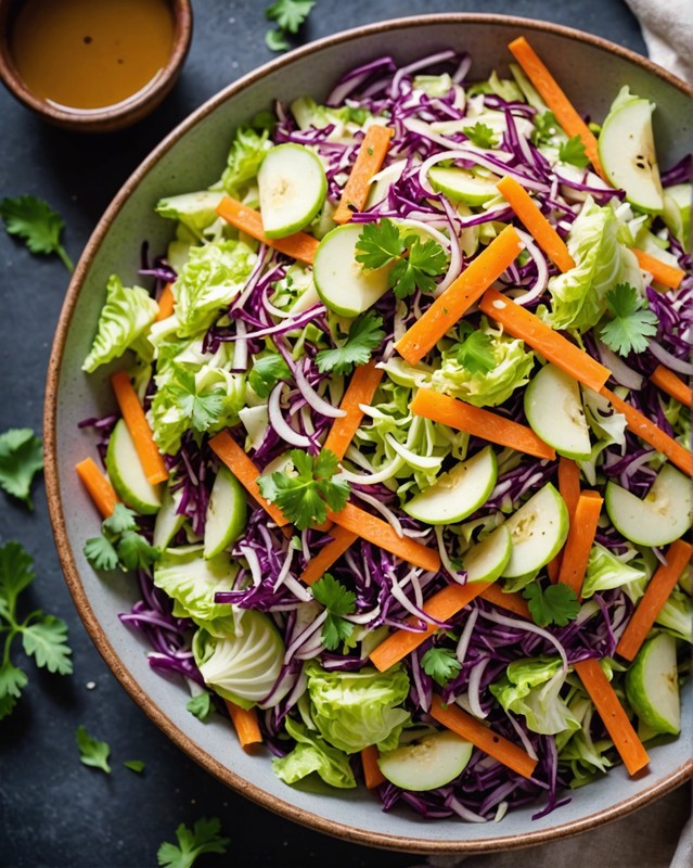 Cabbage Salad with Carrots and Apples