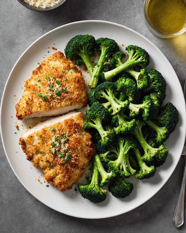 Parmesan Crusted Chicken with Roasted Broccoli