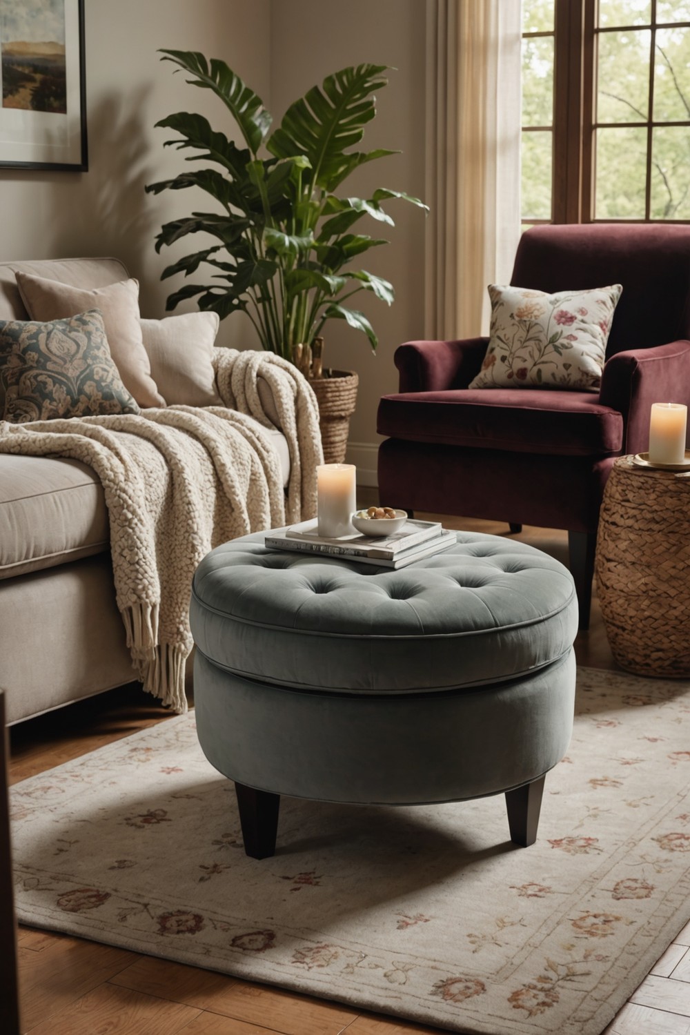 Add a Cozy Ottoman or Footstool