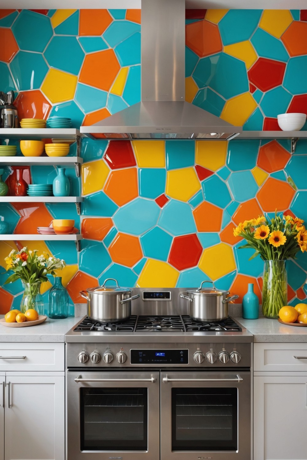 Colorful Glass Backsplash