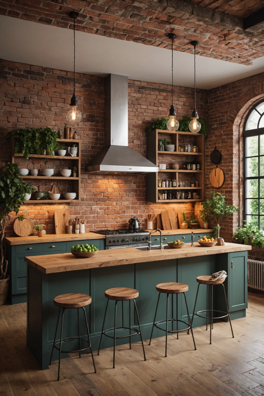 Exposed Brick Accents for a Rustic Touch