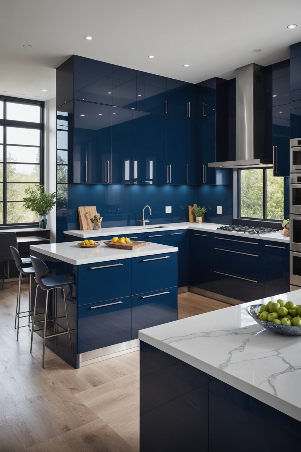 High-Gloss Cabinets for a Luxurious Feel