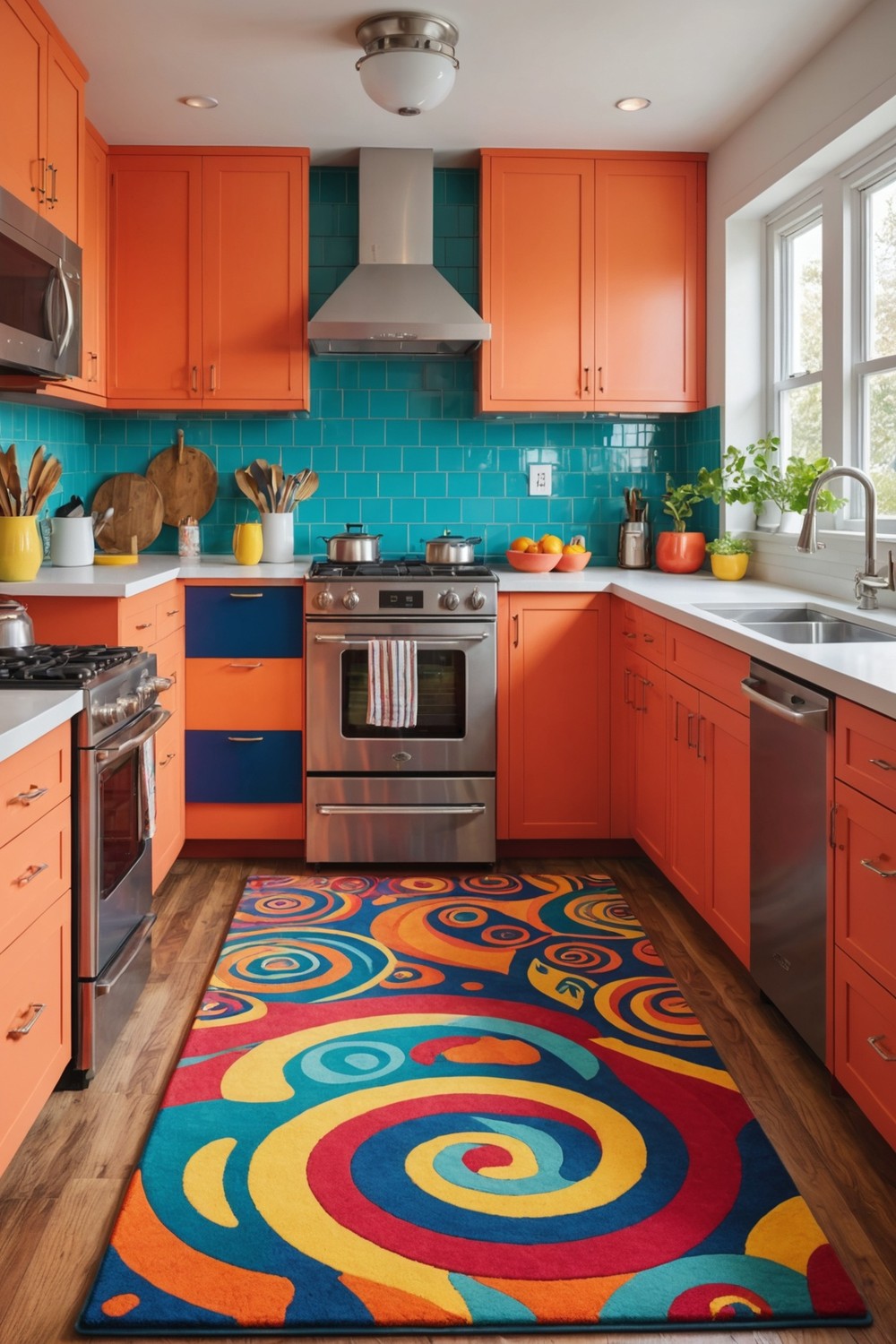 Incorporate Psychedelic Patterns through Rugs and Mats