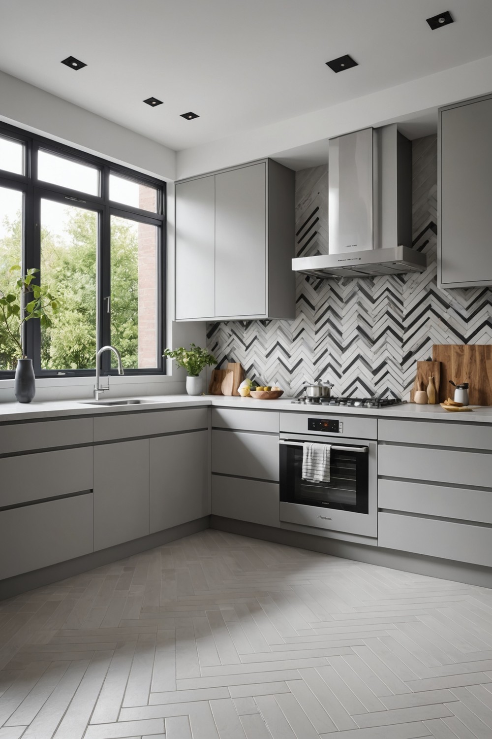 Large Format Tiles with Geometric Patterns