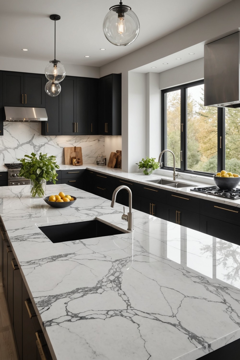 Minimalist Marble Countertops with Undermount Sinks