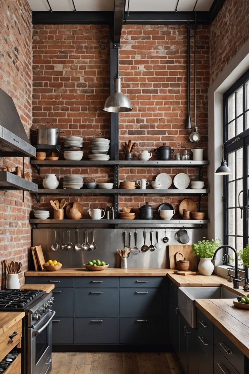 Open Shelving and Industrial-Chic Decor