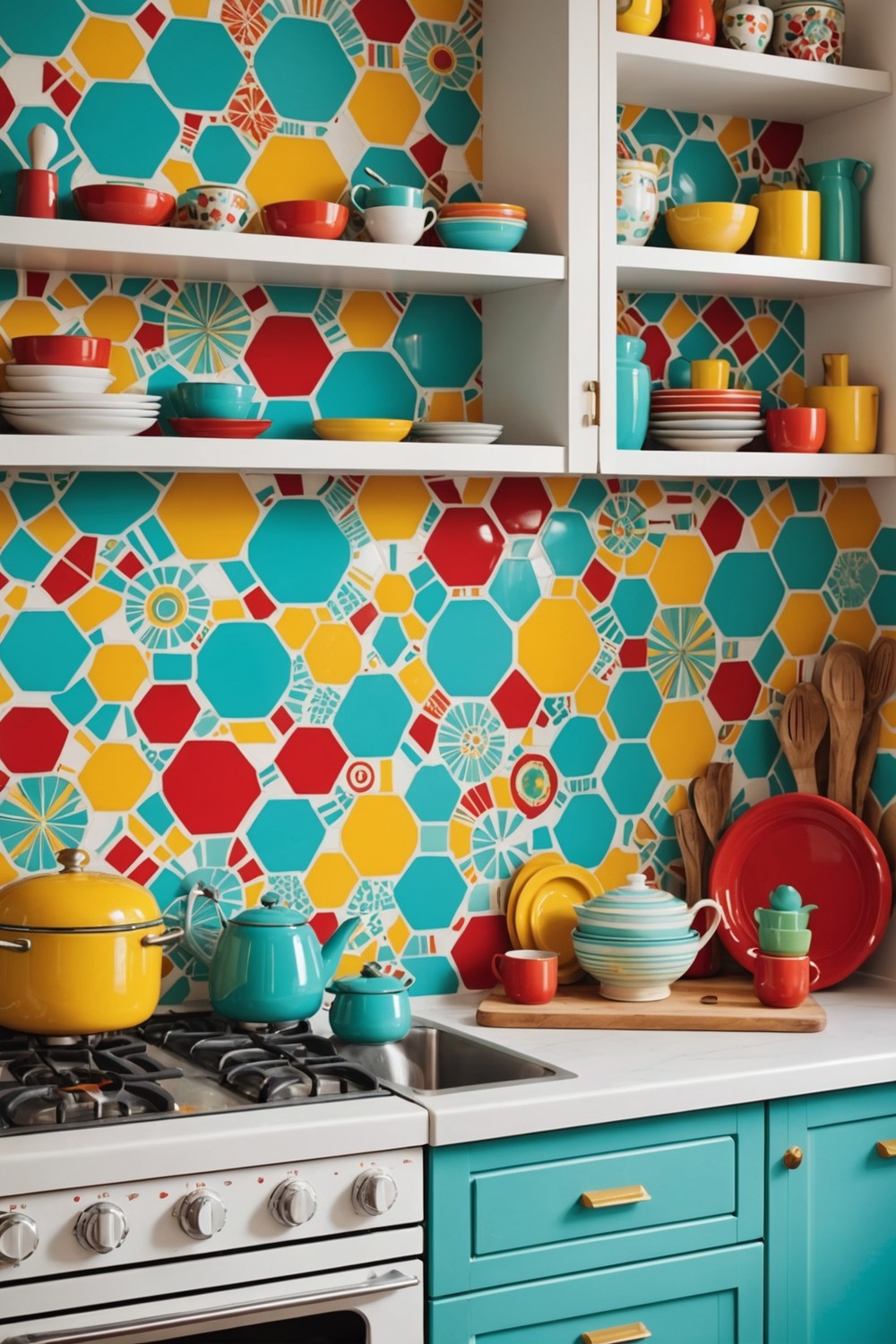 Retro-Style Tile Backsplash