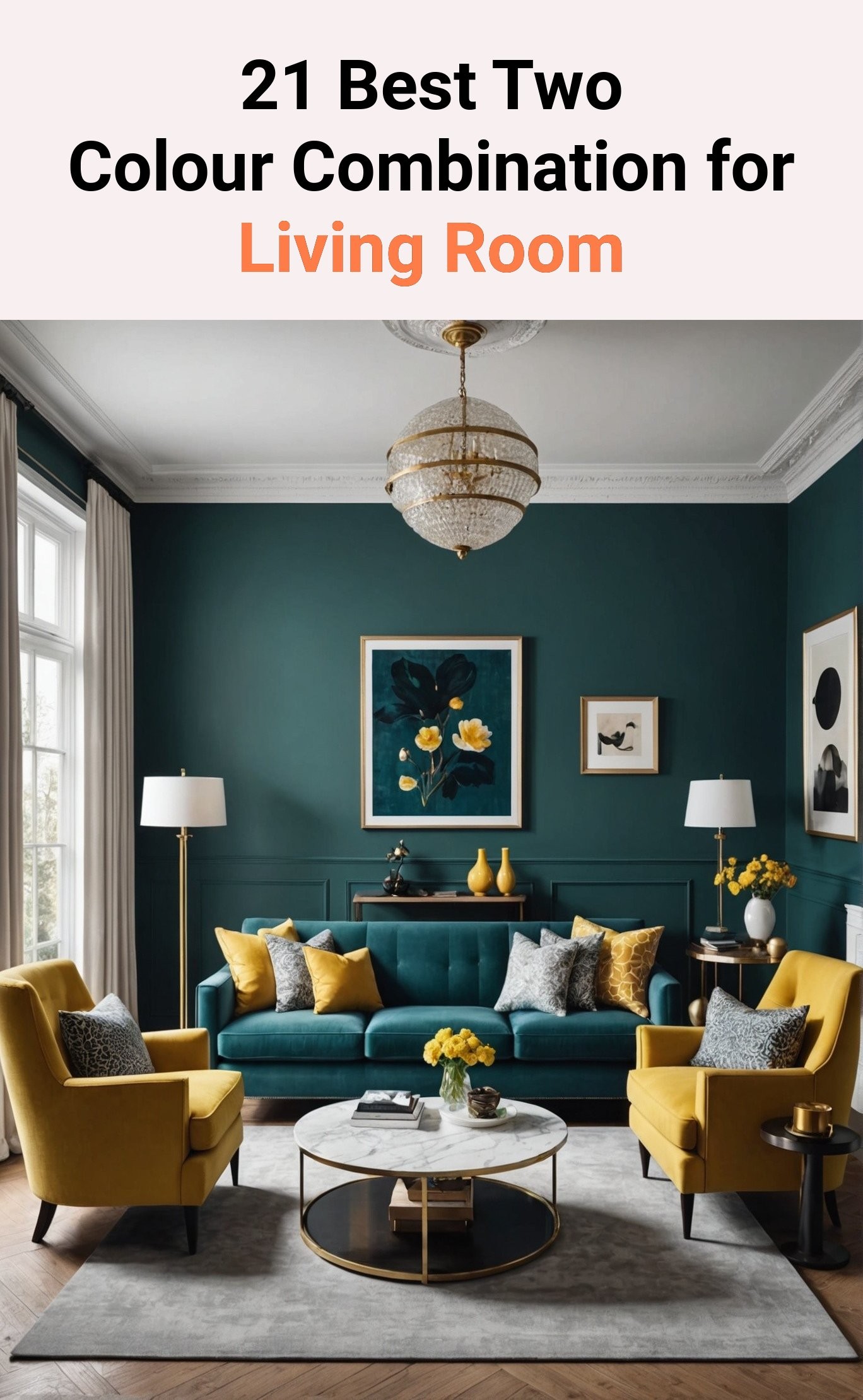 21 Best Two Colour Combination for Living Room