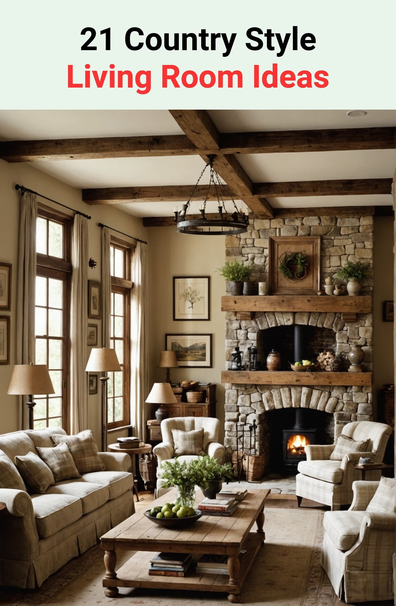 21 Country Style Living Room Ideas