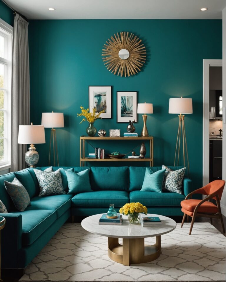 21 Modern Teal Living Room Design Ideas