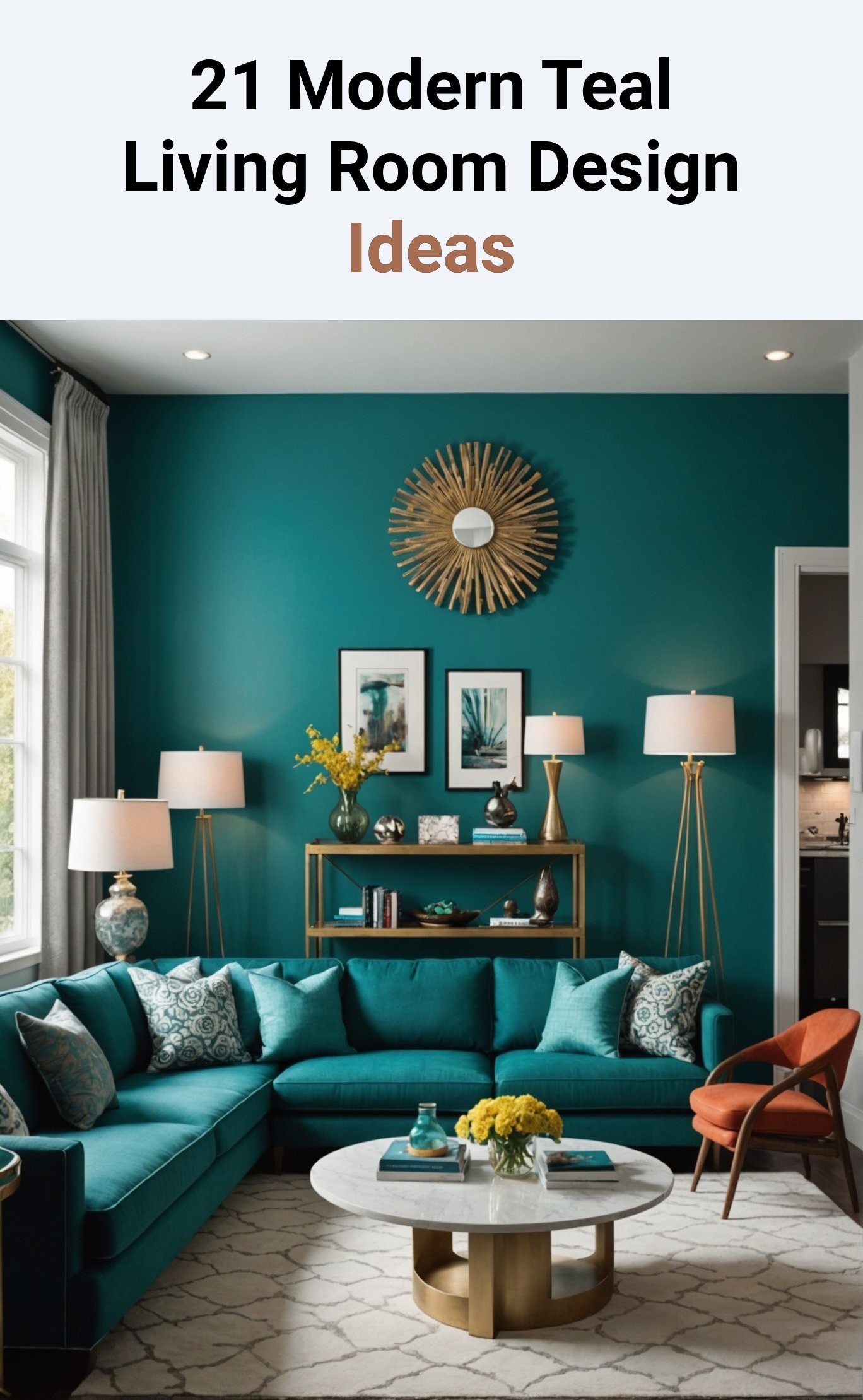 21 Modern Teal Living Room Design Ideas