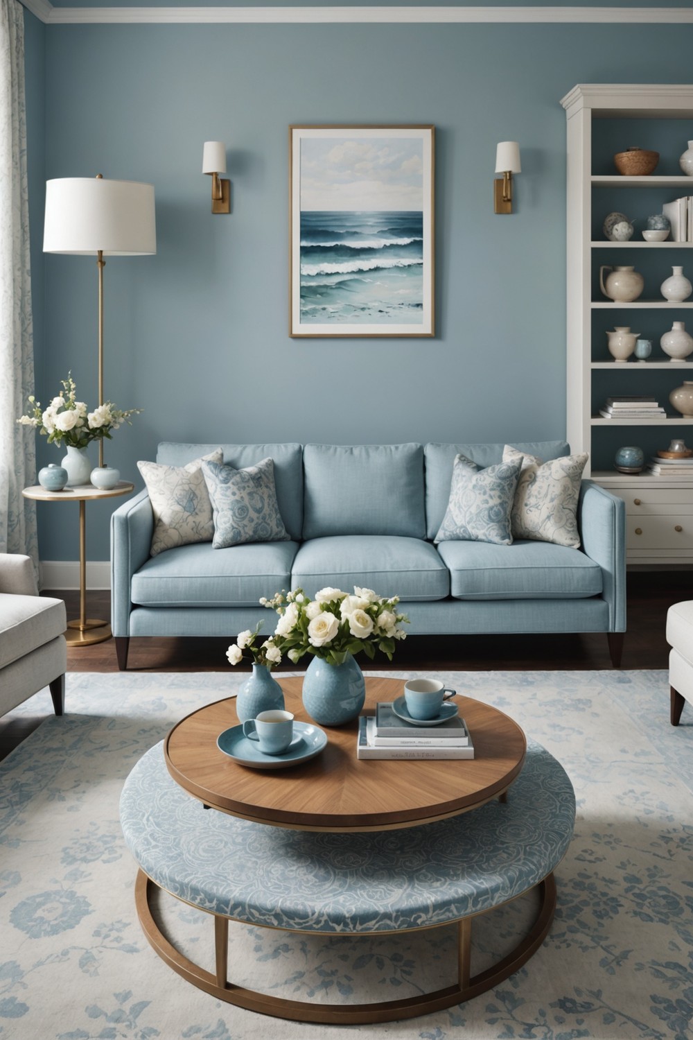 Calm Cove: Soft Blues with Gentle Patterns