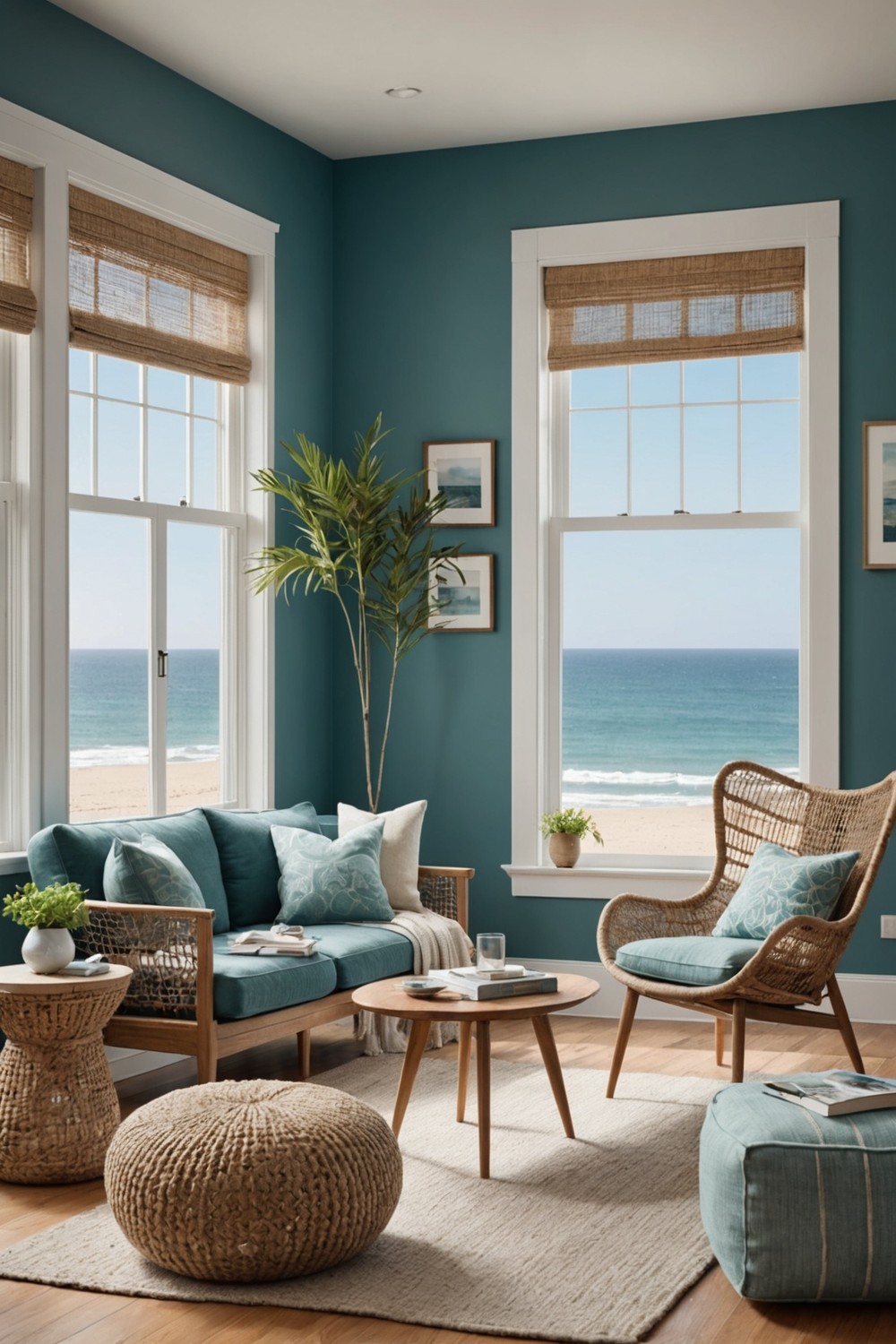 Coastal Teal and Natural Textiles