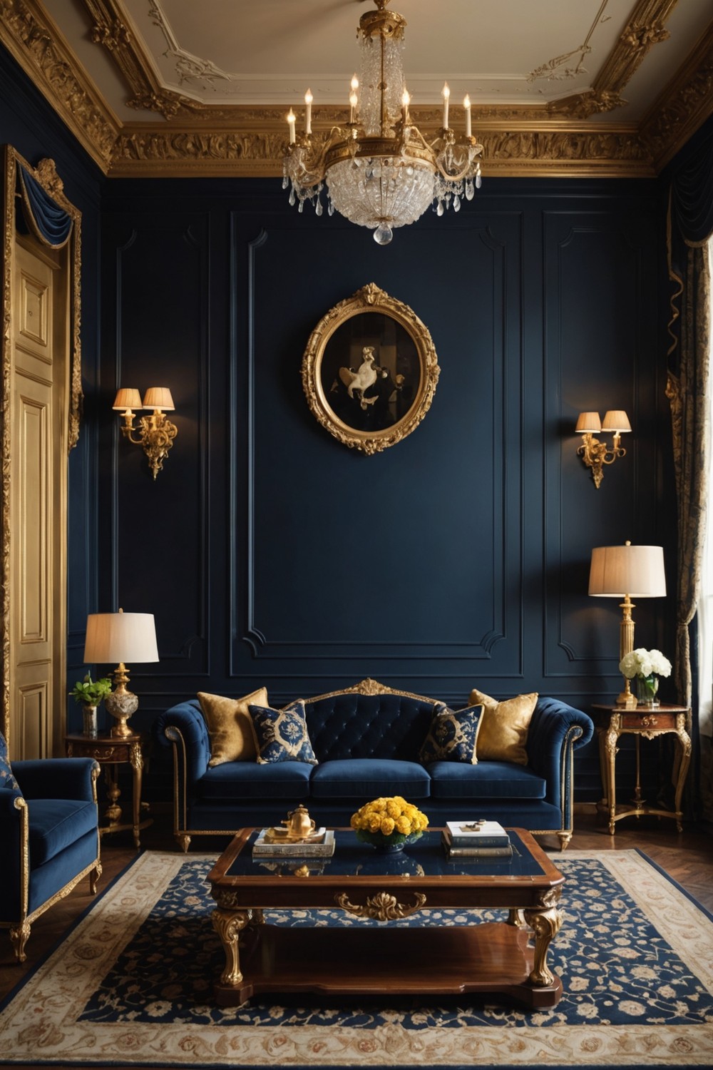 Deep Navy Blue for a Dramatic Look