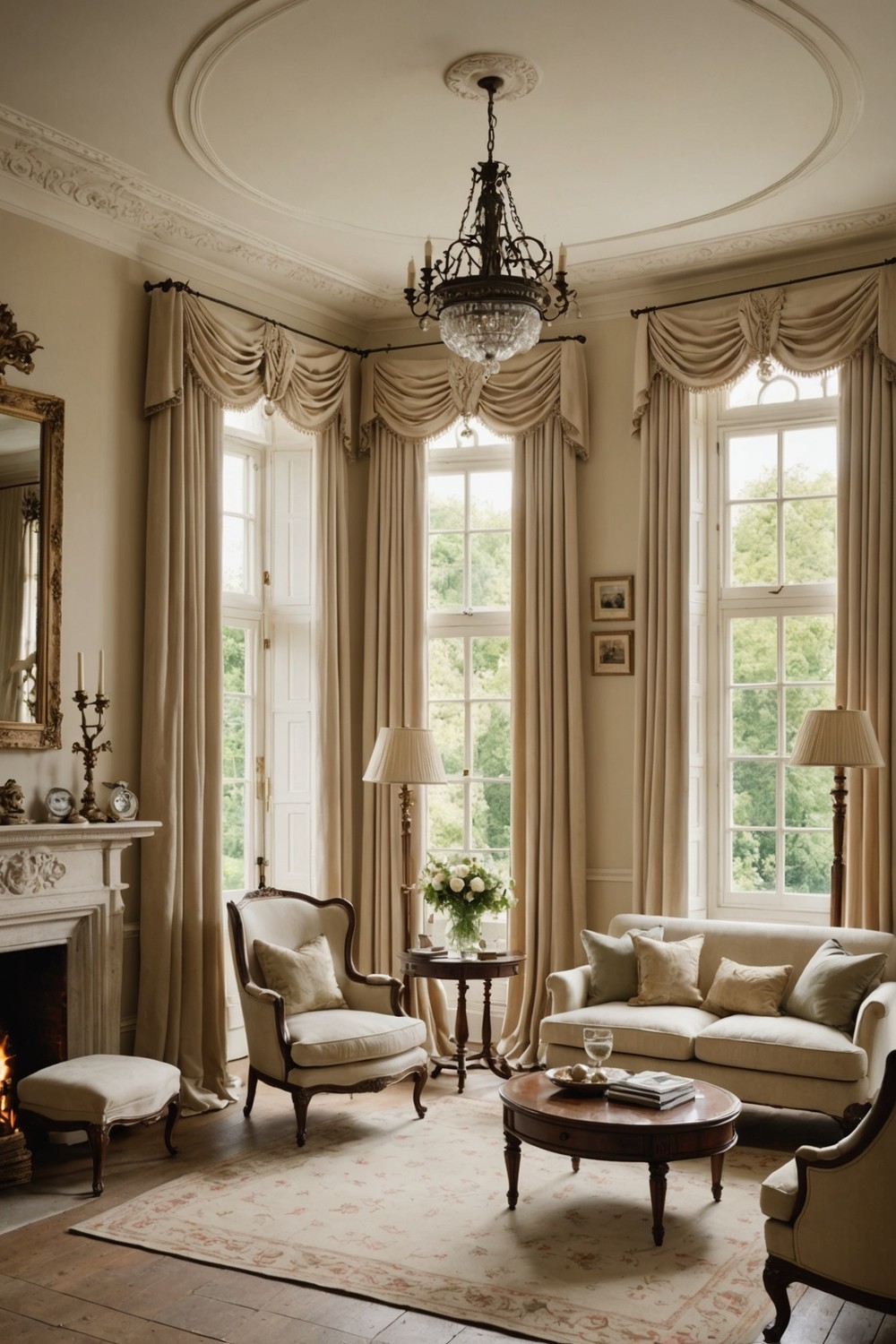 Floor-to-Ceiling Curtains for a Grand Entrance