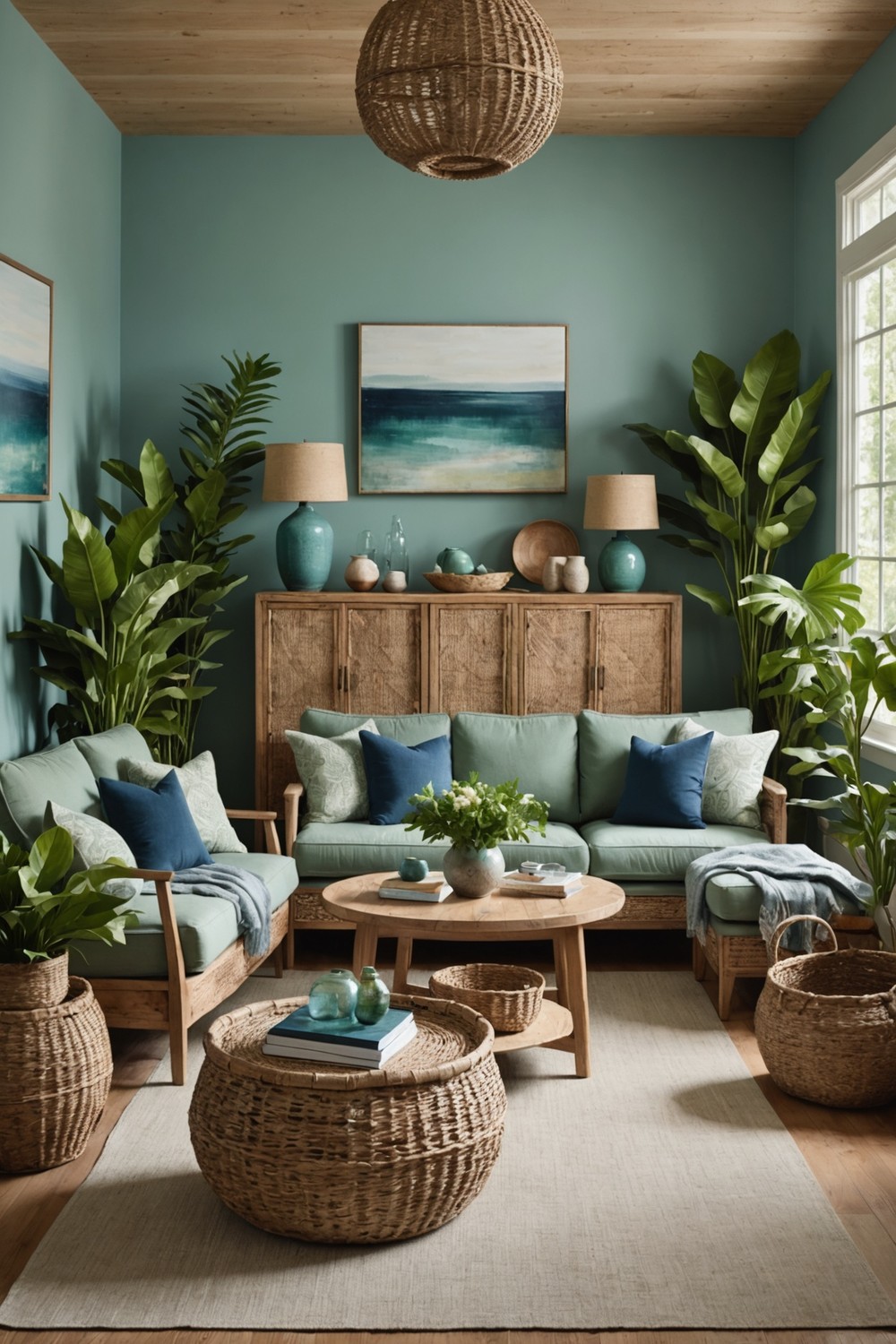 Fresh Fusion: Blues and Greens for a Nature-Inspired Space