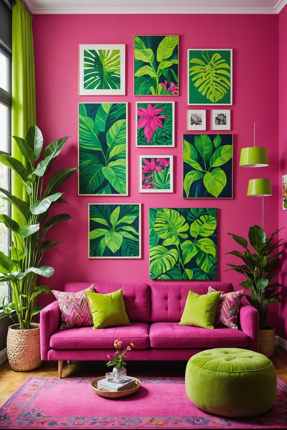 Fuschia Pink and Lime Green