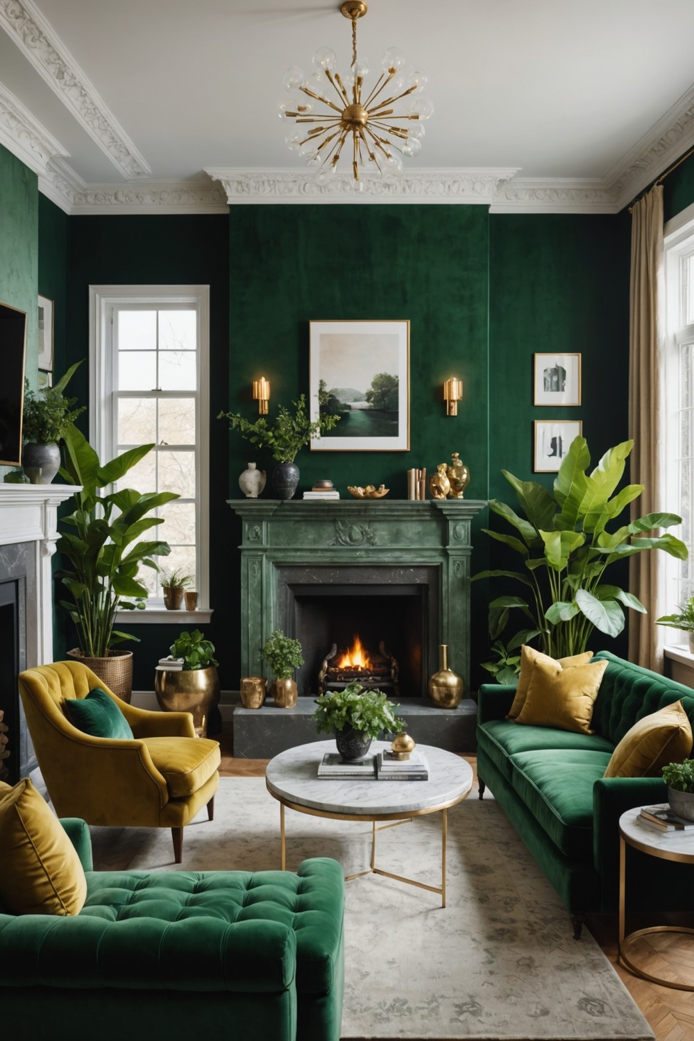 Green Velvet Accents