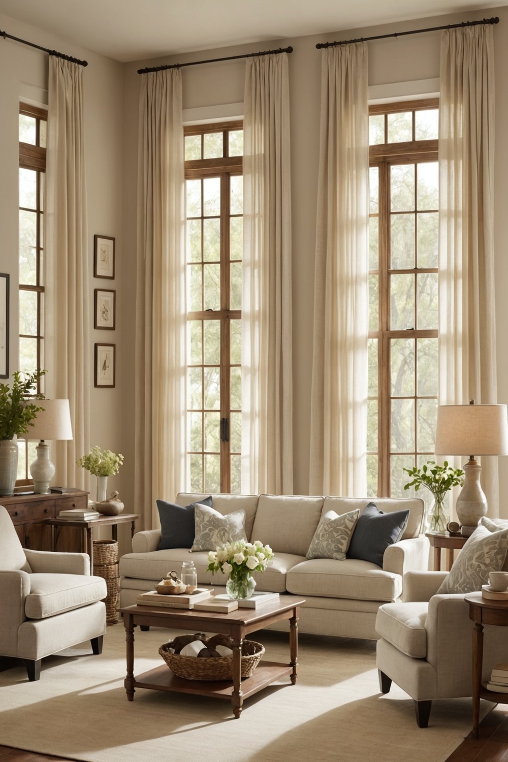 Layered Window Treatments for Soft Light