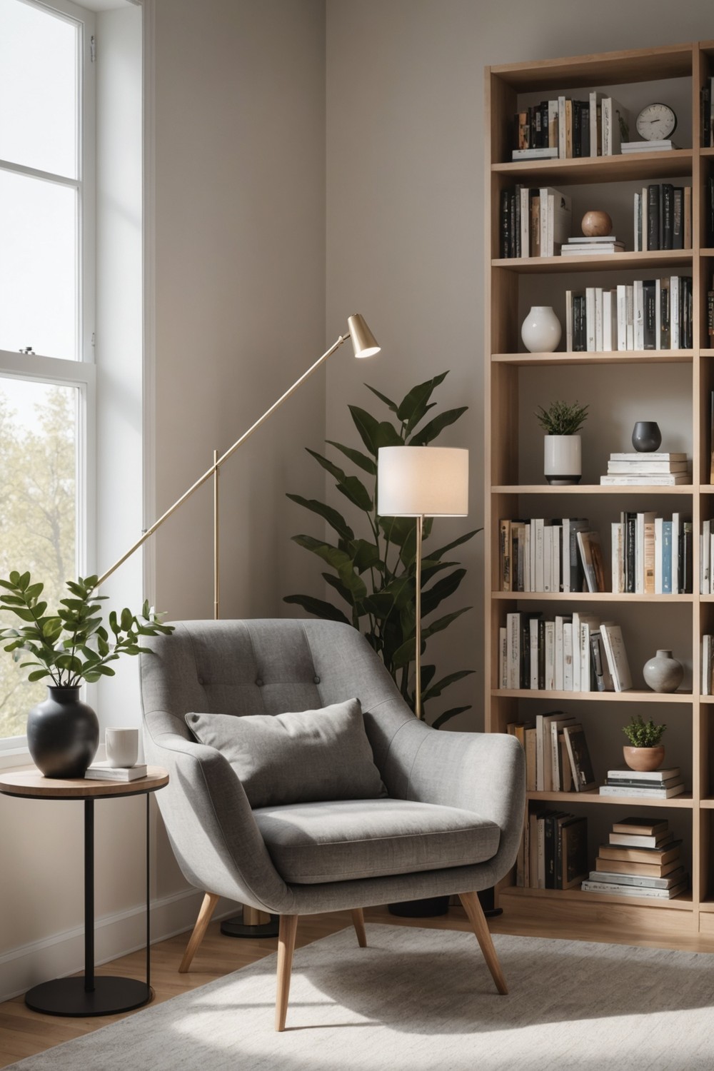 Minimalist Floor Lamp with Adjustable Arm