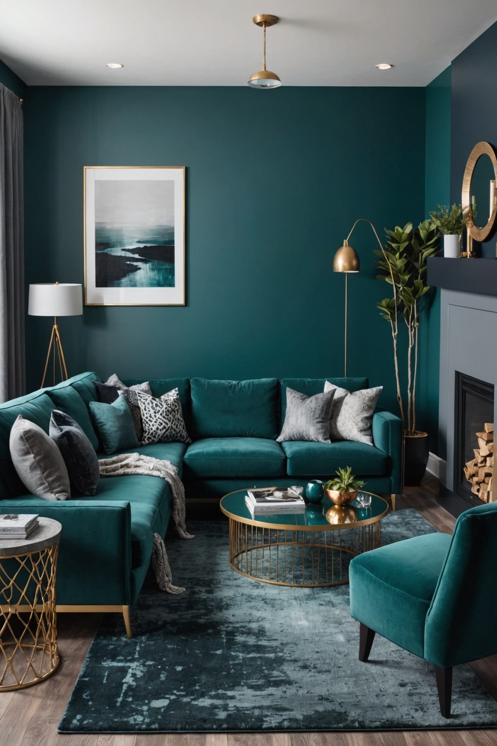 Moody Teal and Gray Color Scheme