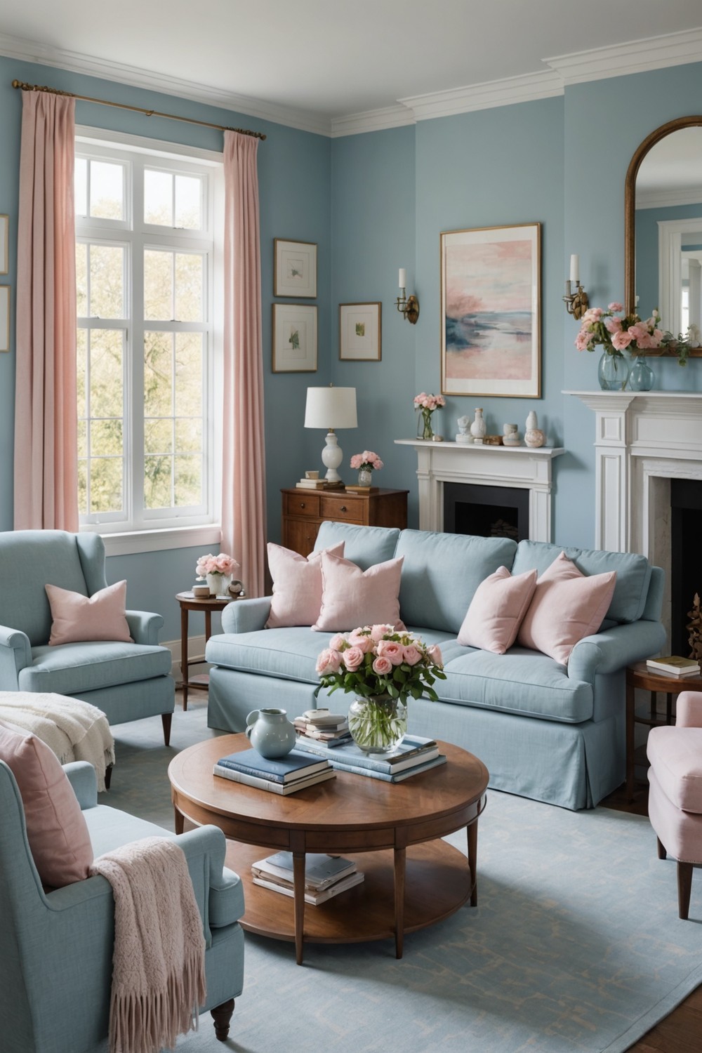 Powder Blue and Pale Pink