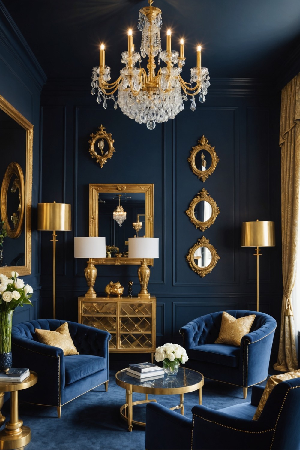 Royal Retreat: Luxurious Blues with Gold Accents