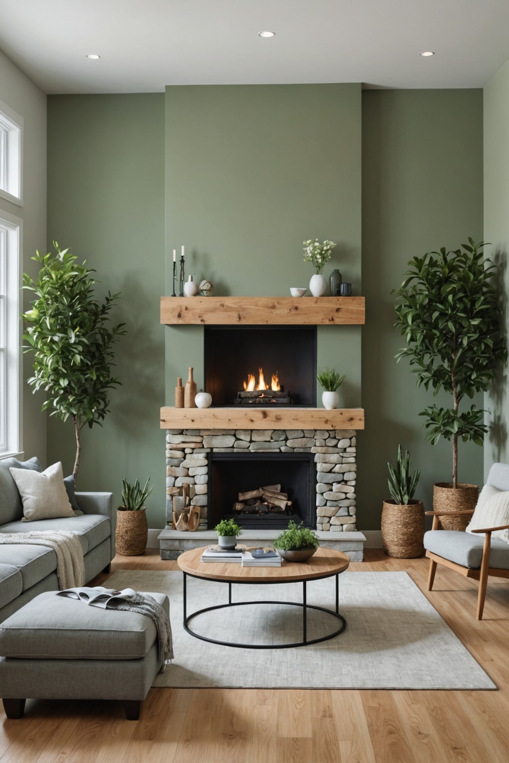 Sage Green Accent Wall