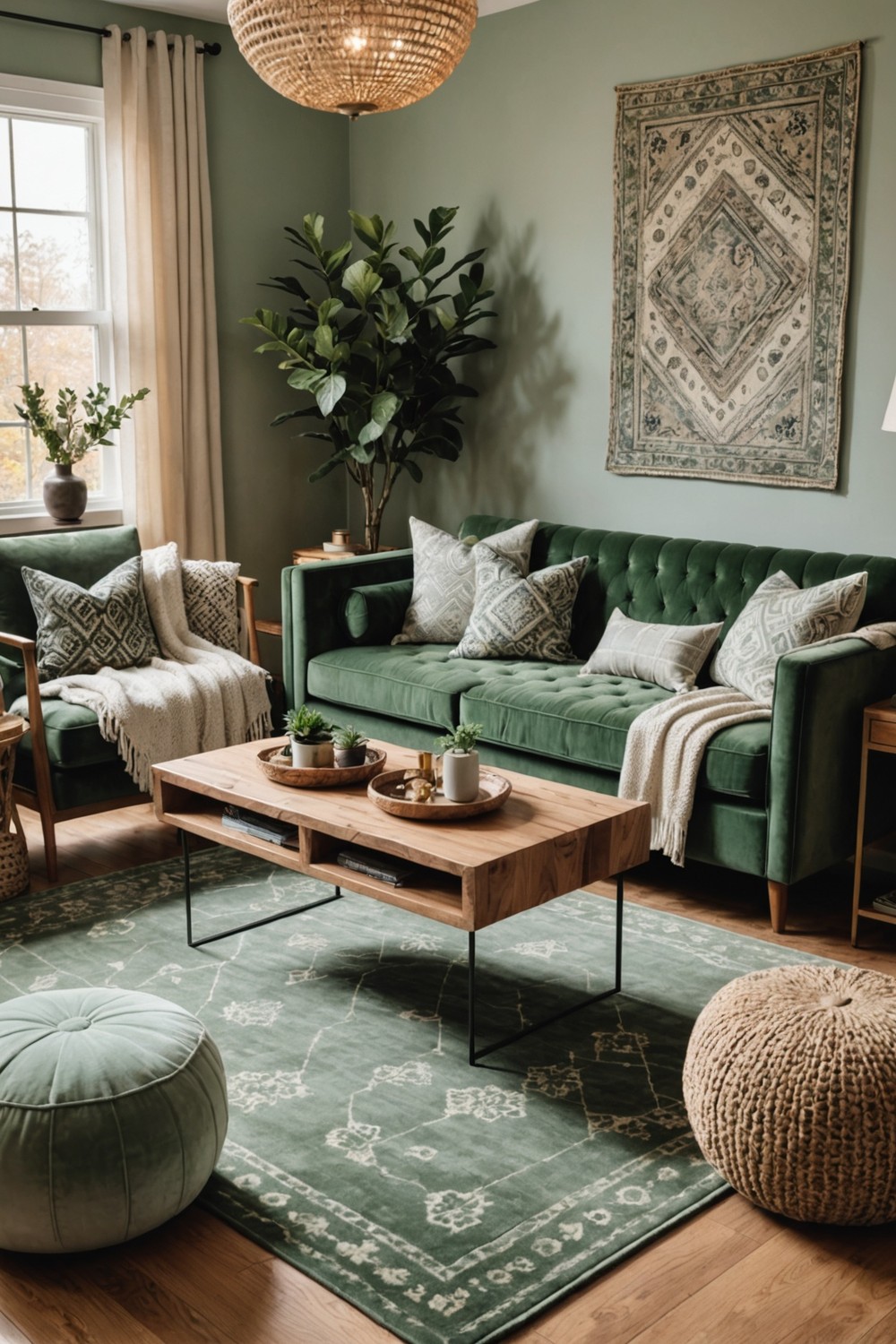 Sage Green Velvet Sofas