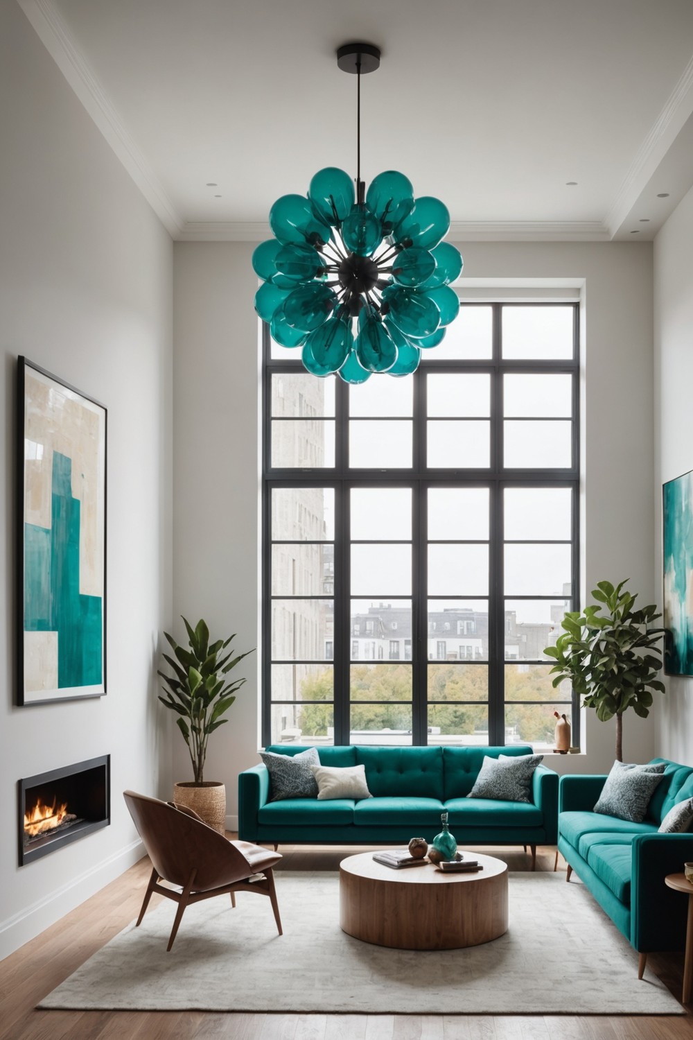 Statement Teal Light Fixture