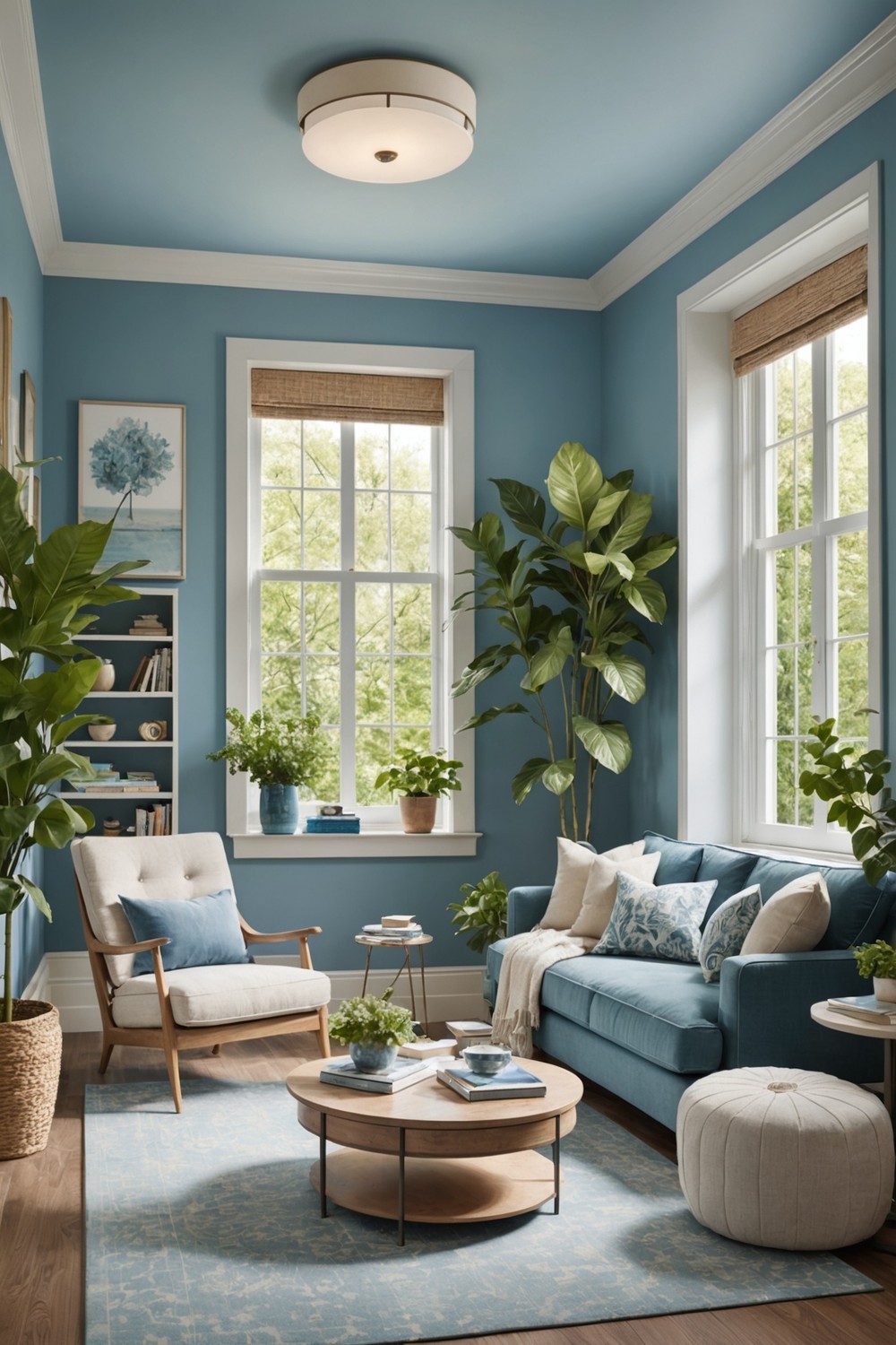 Tranquil Blues: Soothing Hues with Soft Neutrals