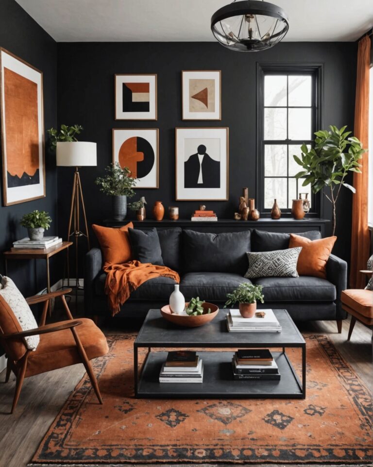 21 Black and Rust Living Room Ideas