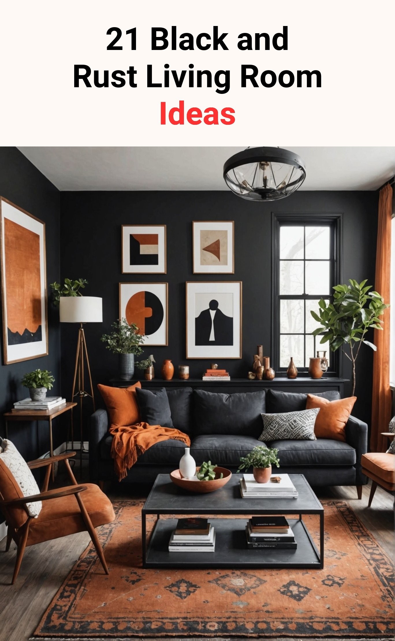 21 Black and Rust Living Room Ideas