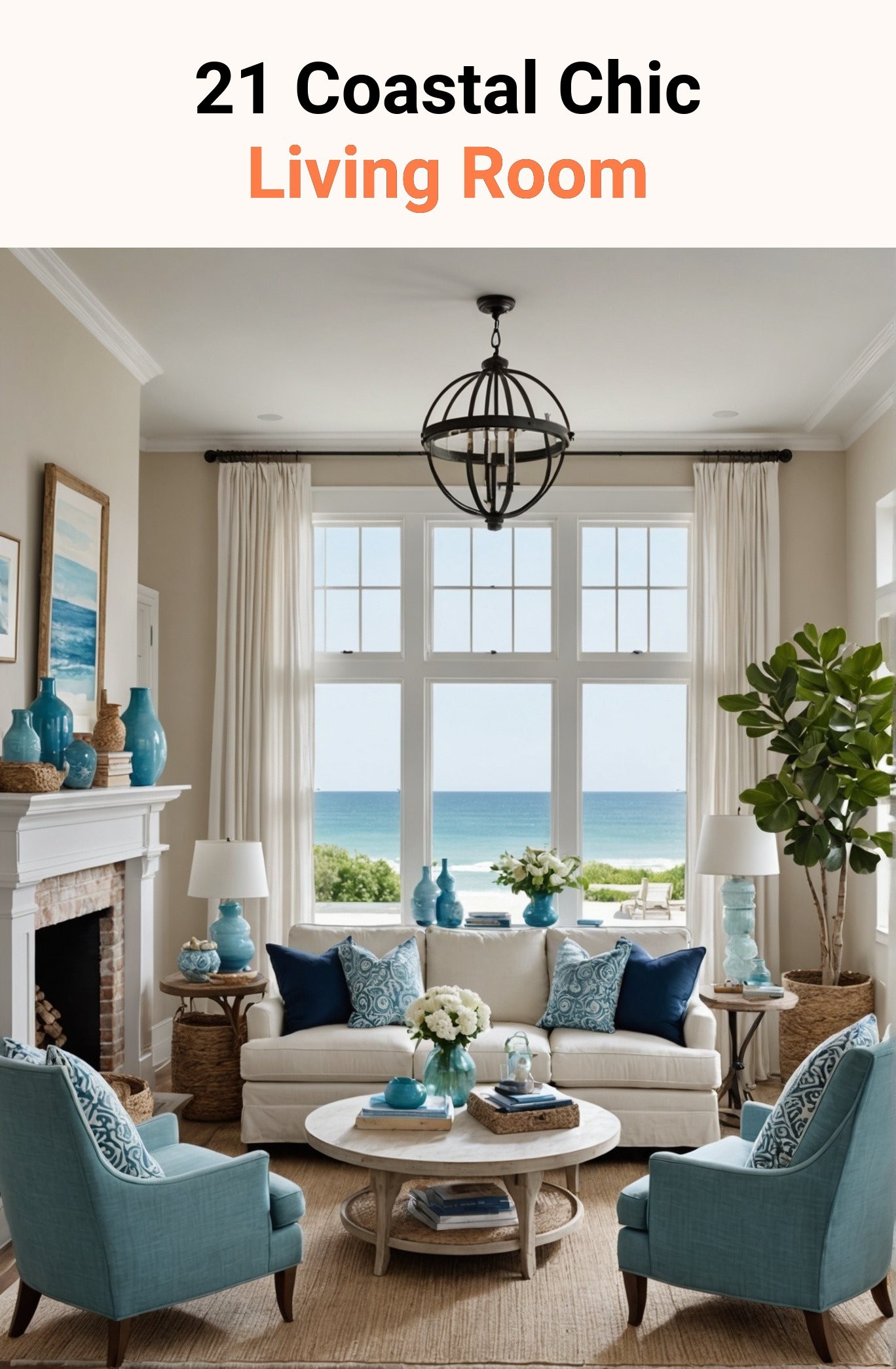 21 Coastal Chic Living Room