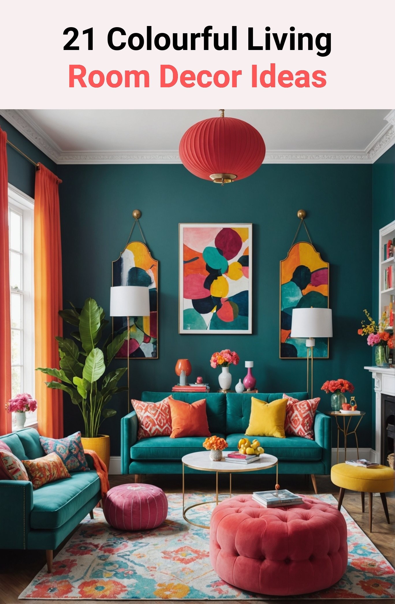 21 Colourful Living Room Decor Ideas