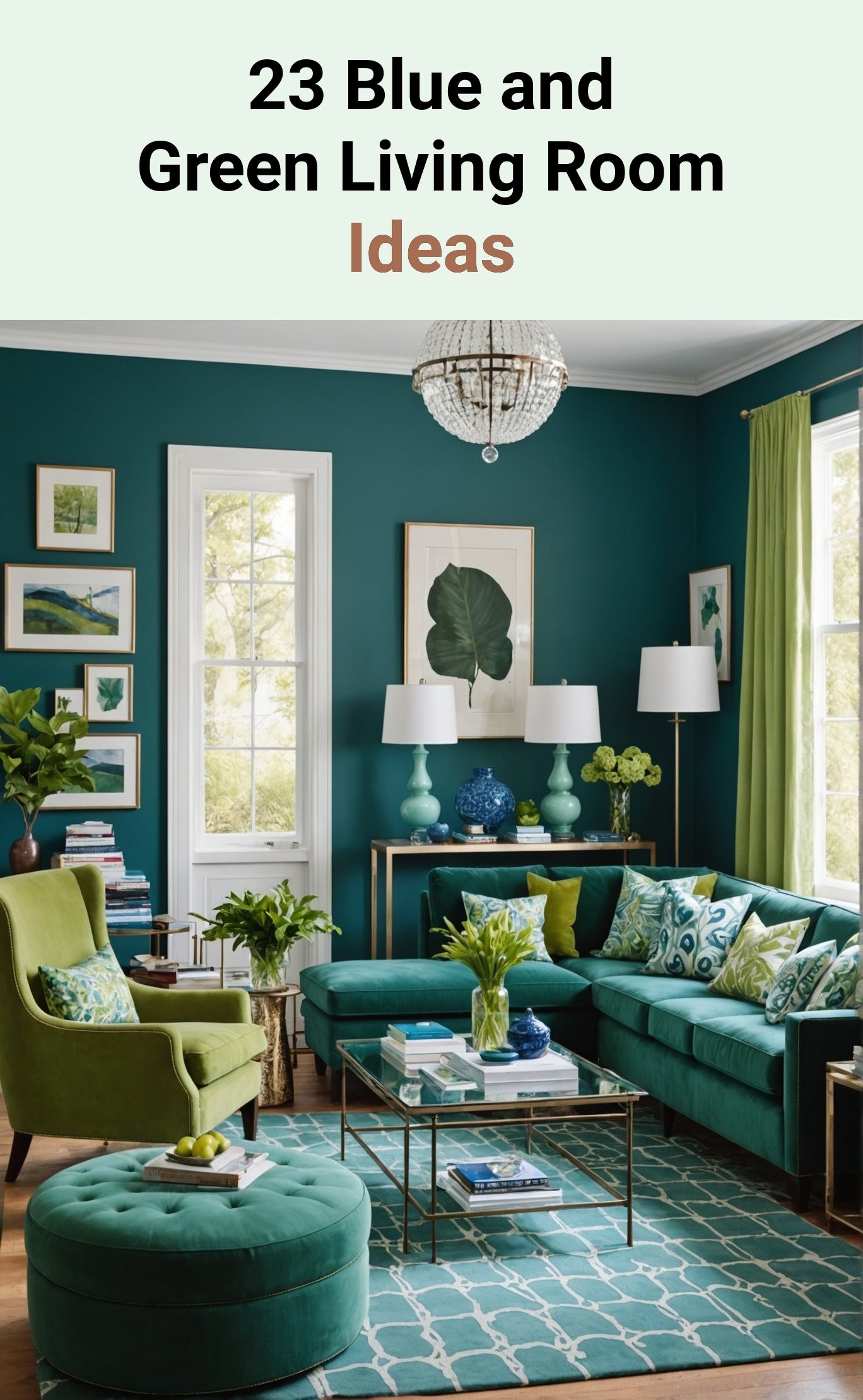 23 Blue and Green Living Room Ideas