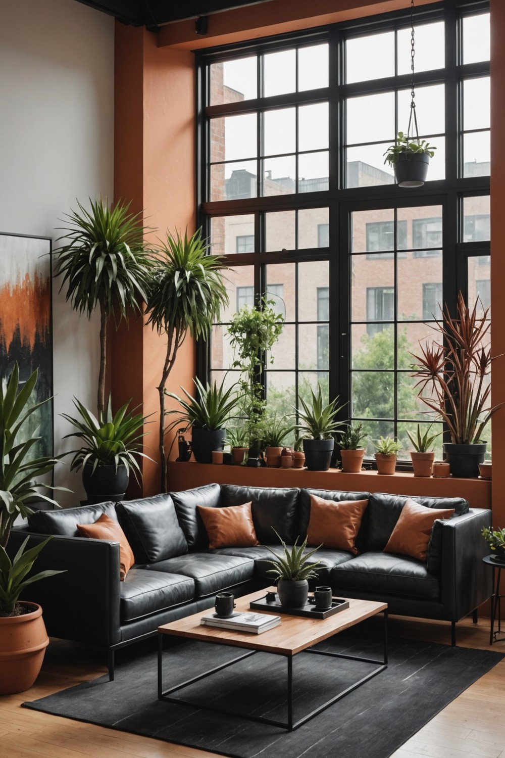 Bringing in Nature: Adding Plants with Black and Rust Planters