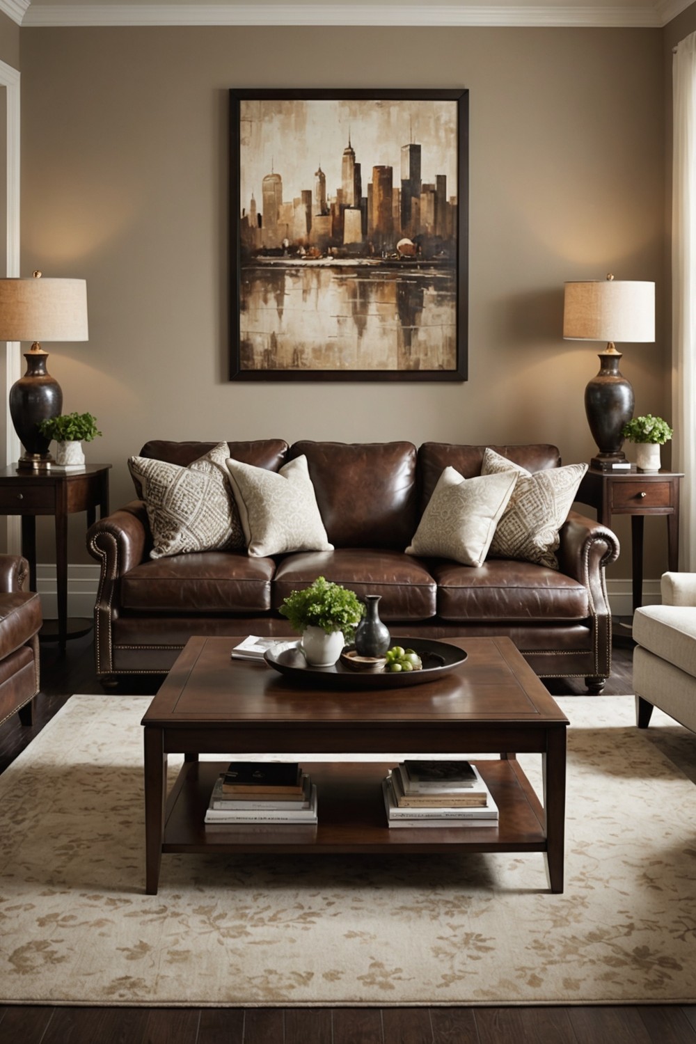 Brown Leather Sofa for Luxe Look