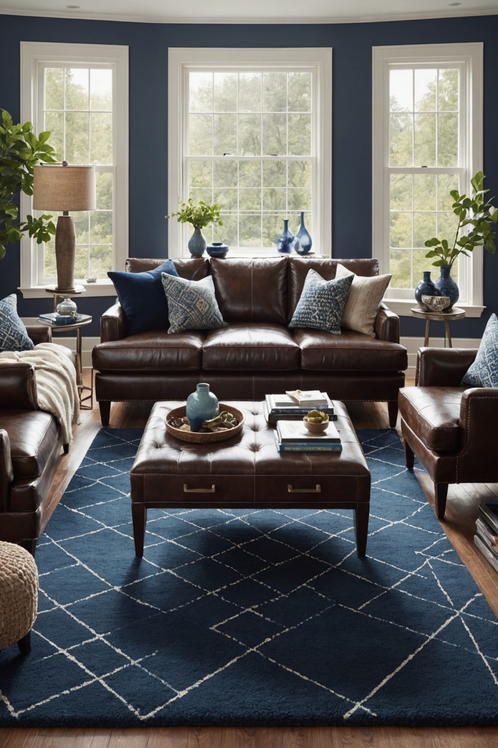 Complementary Area Rugs for Leather Sofas