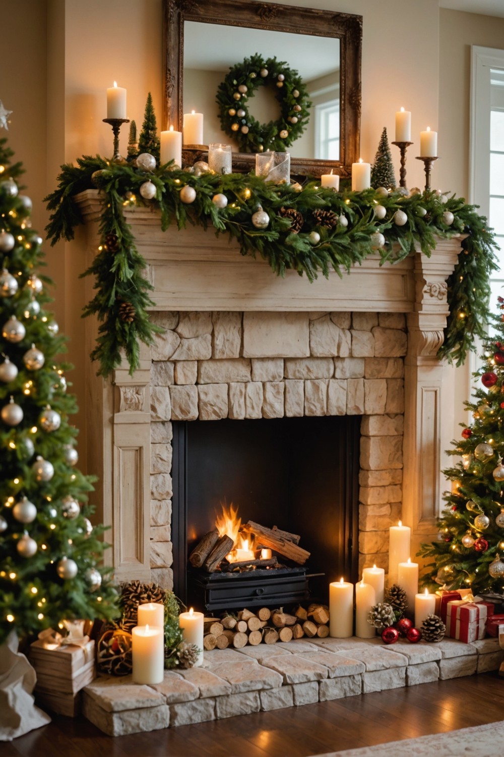 Cozy Fireplace Mantel Decor