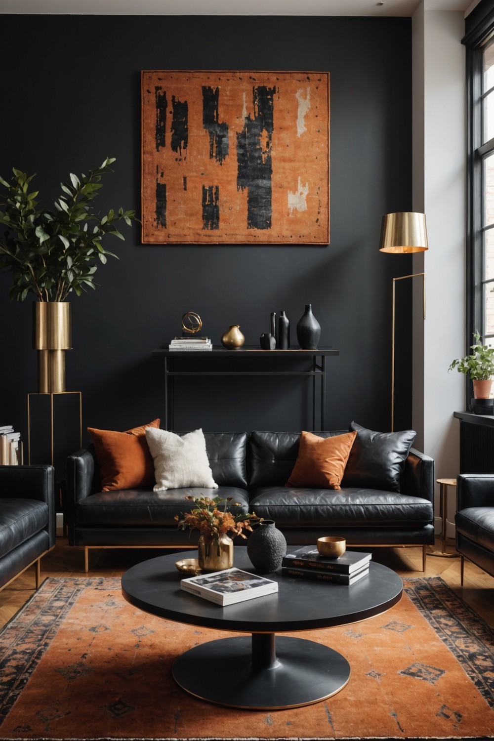 Creating a Focal Point with a Rust-Colored Statement Piece