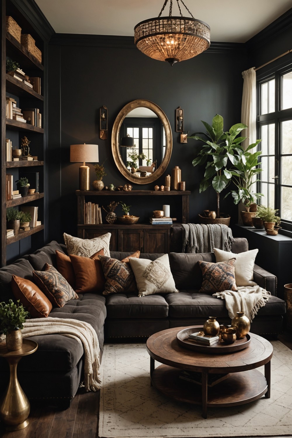 Dark-Stained Wood Accents